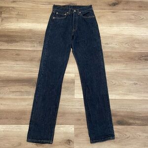 Vintage 90s Levi’s 501 Button Fly Jeans USA Women’s 26x32 Dark Wash